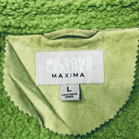 WILSONS LEATHER LIME GREEN LEATHER JACKET - Picture 13 of 16